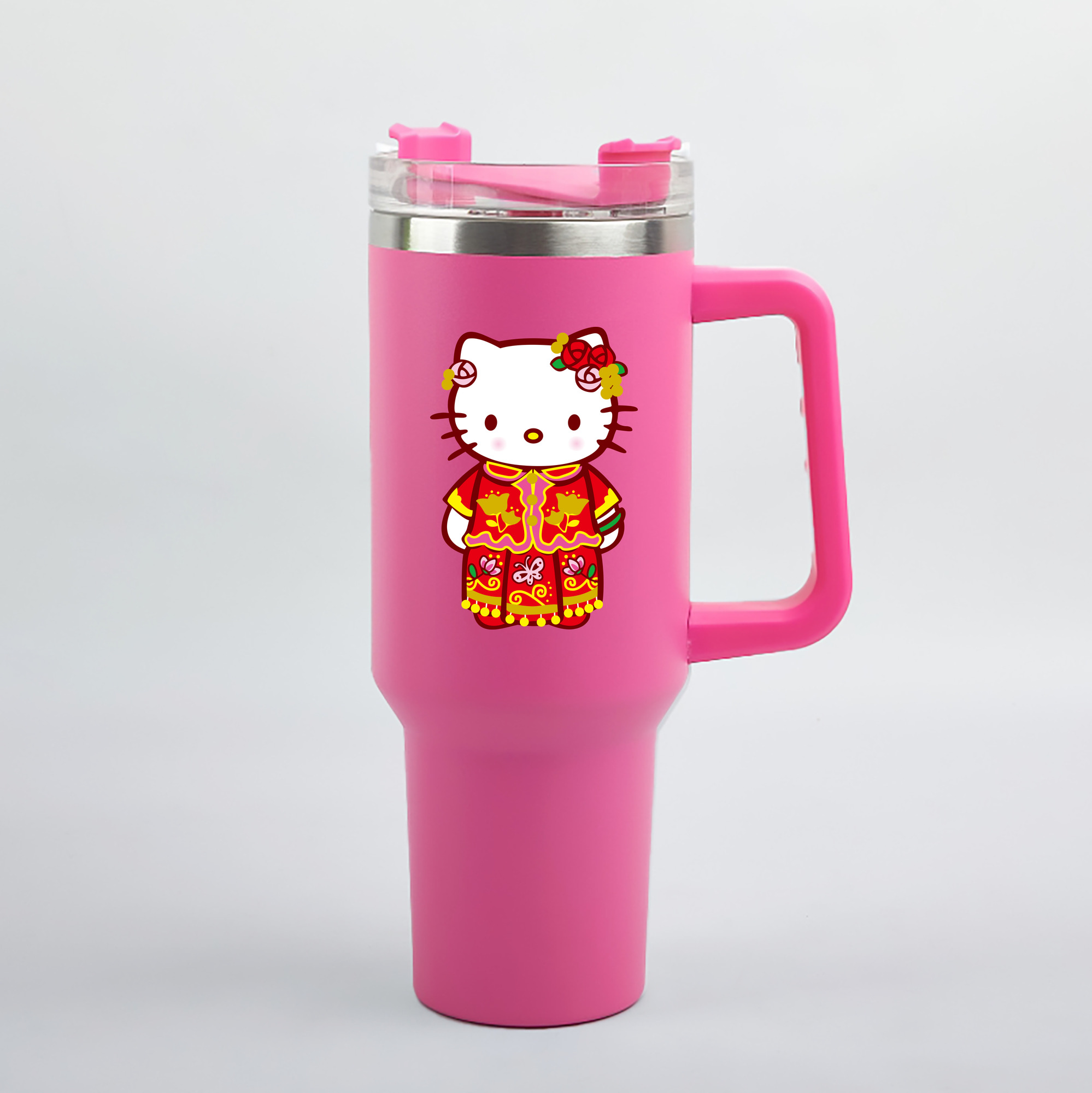 （画像用） Hello Kitty ハローキティ 1200mL車用タンブラー（カラープリント）